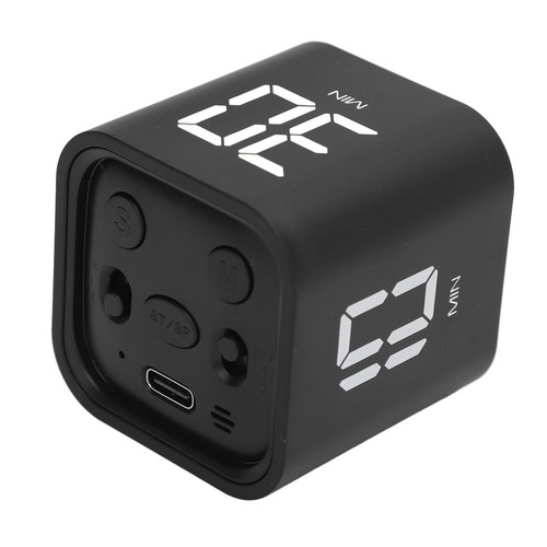 (Black)Cube Pomodoro Timer Simple Operation Rotating Productivity Timer Clock - Picture 6 of 24