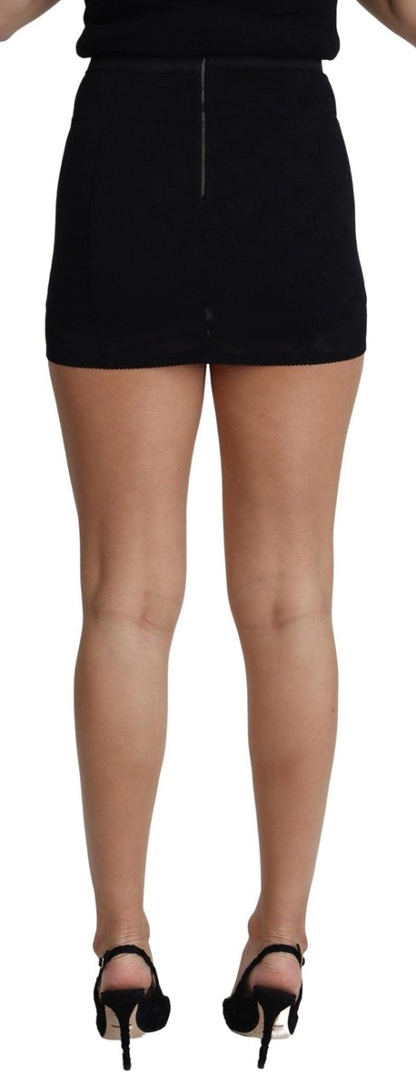 スカート DOLCE & GABBANA Black Stretch Lace Mini Skirt Dolce Gabbana Black Stretch Lace Mini Skirt – LOZURI®