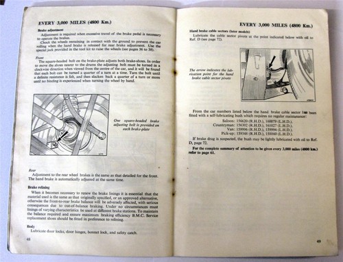 AUSTIN MINI Car Owners Handbook c 1962/63 #AKD 1173G - Picture 6 of 7