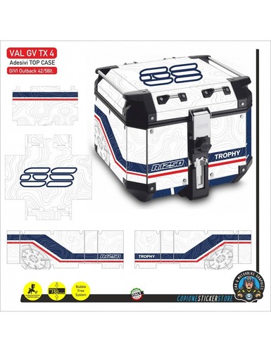 Protezione Adesiva per TOP Case GIVI 42 e 58 litri Alluminio TROPHY TP TX 4 - Picture 1 of 2