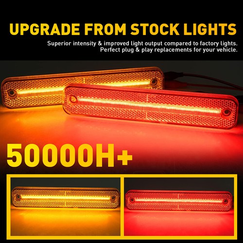 4/8x LED Side Marker Light For 1975-83 Ford F100 F150 F250 F350 Econoline Truck - Picture 4 of 22