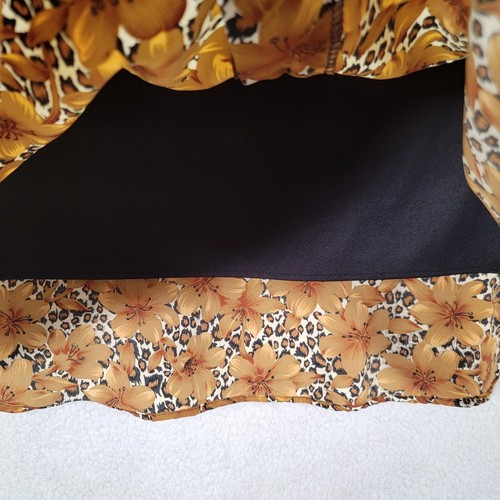 Vtg Expose Womens Top Brown Floral Leopard Button Maximalist Blouse Plus Size 3X - Picture 8 of 20