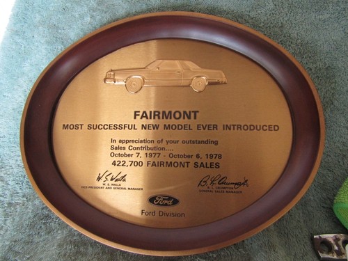 Vintage 1977 Ford Fairmont Dealer Sales AWARD Most Successful New Model Rare - Picture 2 of 4