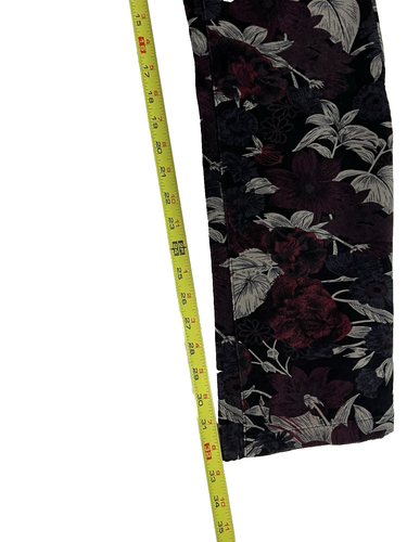 Anthropologie Pilcro Icon Flare Purple Corduroy Floral Wide Leg Pants Size 31 - Picture 4 of 12