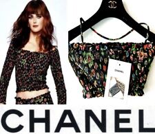 New Chanel 2021 2022 Black Red Pink Sweater Crop Top 34 36 38 2 4 6 Shirt S M