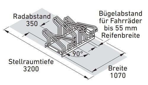 Bügelparker, Fahrradständer | Modell 2100 Zweiseitig - Bild 3 von 10