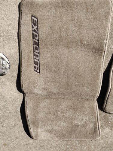 NEW Pair OEM 2001 FORD EXPLORER EDDIE BAUER Logo Front Floor Mats Parchment - Picture 2 of 14