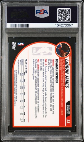 PSA 9 como nuevo 2007 Bowman LeBRON JAMES #23 CAVS 70057 BJ284 - Imagen 2 de 2