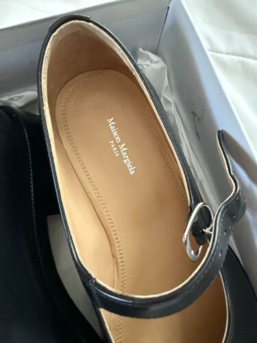 NEW MARGIELA black leather tabi mary janes 40.5 NWB new $1150 - Picture 3 of 5