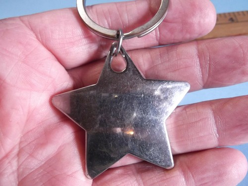 Old Unique Collectible Keychains 2"in Metal Silver Color Star - Picture 5 of 6