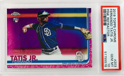 その他 topps chrome 2019 Fernando Tatis pink Fernando Tatis Jr. 2019 Topps Chrome Pink Refractor RC PSA 9