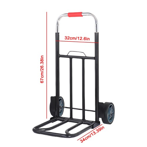 Folding Hand Trolley Portable Folding Luggage Cart Truck Heavy Duty 2 Wheels - Picture 8 of 13