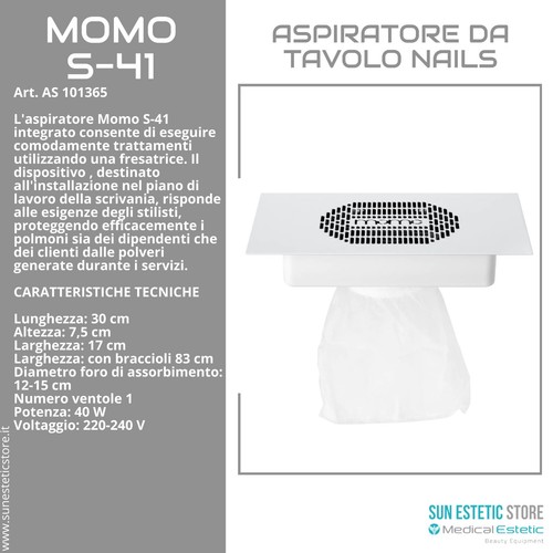 Momo S-41 aspiratore da incasso per tavolo manicure ricostruzione unghie nails - Foto 4 di 4