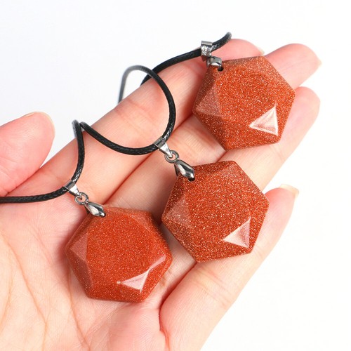 Collar de curación Reiki colgante hexagonal péndulo piedra cuarzo cristal natural - Imagen 136 de 271