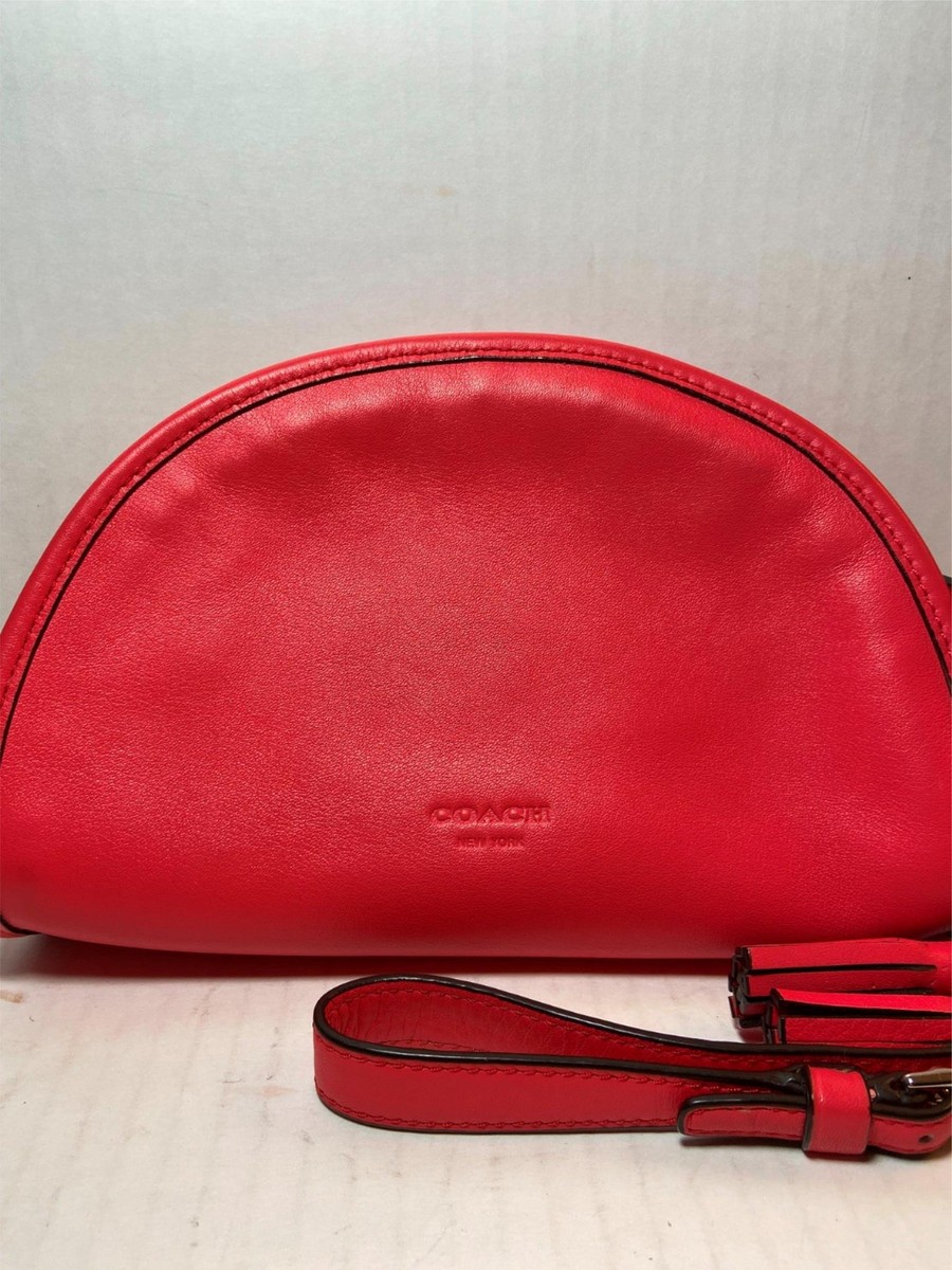 財布・小物その他 FENNEC FABRIC CRESCENT BAG DARK ORANGE Auth NWT $498 Tory Burch Mini Fleming Soft Raffia Crescent