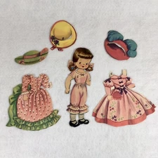 Antique Paper Doll Girl Susan & Clothes already cut