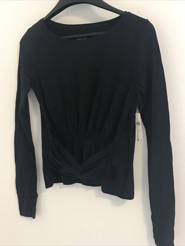 Anthropologie Pilcro Long Sleeve Twist Tee Schwarz Größe XS Neu Mit Etikett - Bild 8 von 10