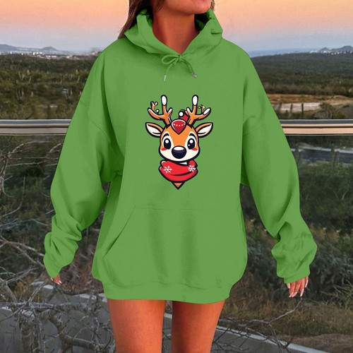 Women's Fashion Pullover Christmas Casual Hooded Daily Sweatshirts with Pockets - Picture 22 of 36
