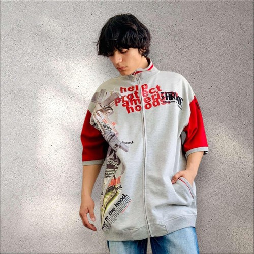 Chaqueta deportiva Welcome to the Hood gris ejército para hombre | roja cremallera completa nueva con etiquetas - Imagen 6 de 6