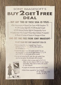 ESPN National Hockey Night Sega CD Manual, Poster, Inserts and Back Artwork Only