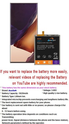 Long-Lasting 5020mAh Battery for US Samsung Galaxy Note 20 Ultra 5G SM-N986U - Picture 2 of 2