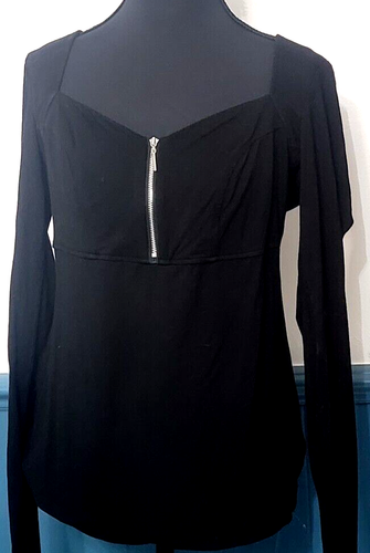 Top negro patty boutik con cremallera delantera talla L - Imagen 12 de 16