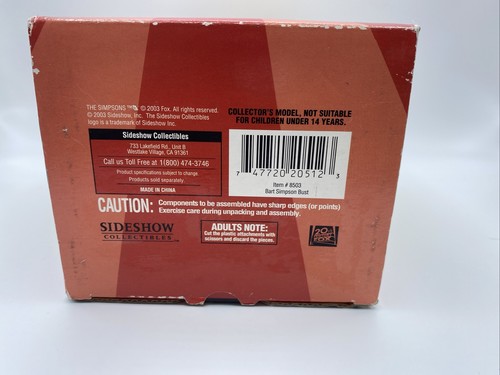 Bart Simpson Polystone Bust Figure Sideshow Collectibles Limited Edition NEW - Picture 6 of 6