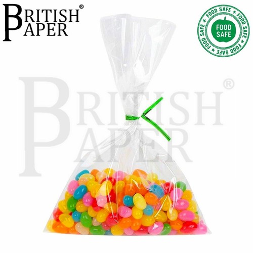 CLEAR CELLOPHANE CELLO DISPLAY BAGS LARGE SMALL SWEETS CANDY CAKE POP WRAP PARTY - Picture 2 of 69