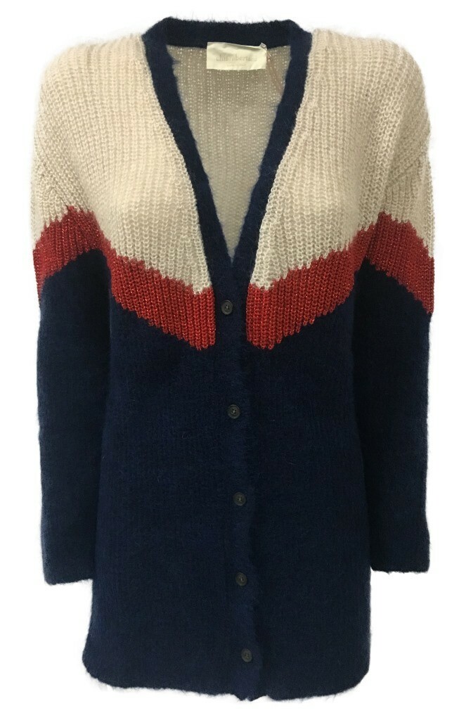 CHIARA BERTANI Strickjacke Damen Blau/Бежевый / с люрексом CB 3414/05 Сделано В Италии