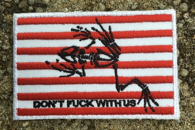 Skull Frog Don't F**k With Us Klettabzeichen Hakenklett Klett patch Abzeichen