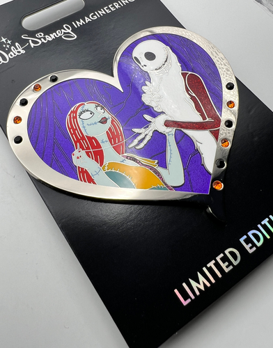 Disney WDI Jack & Sally Valentine Jeweled Heart Nightmare NBC Pin LE 300 - Picture 4 of 5