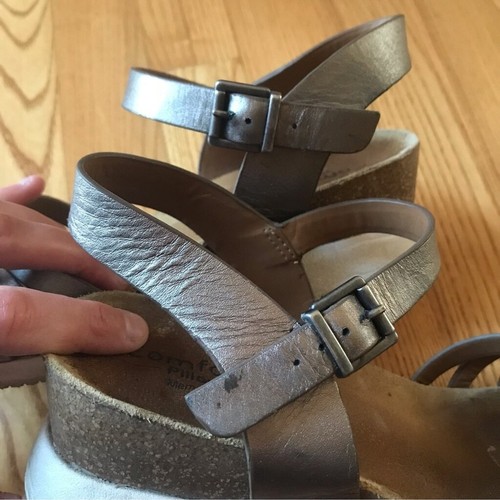 Comfortiva Salvina Sandalen silber gold grau Leder Memory Foam Damengröße 8,5 - Bild 11 von 12