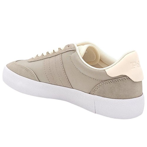 Polo Ralph Lauren Hombres Corte VLC Zapatilla Baja Talla US 7D Cuero Gris Elefante - Imagen 3 de 6