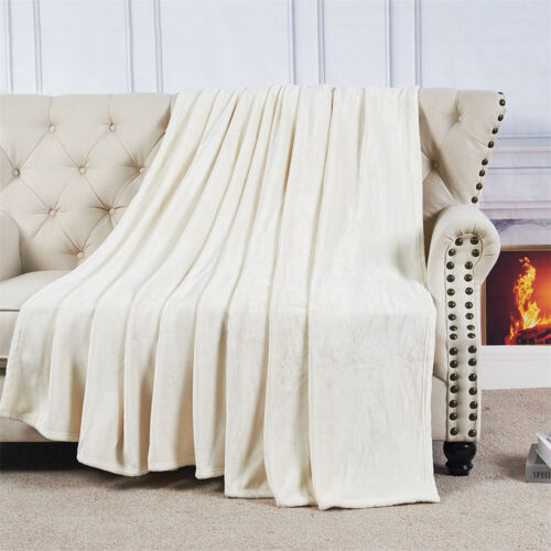 Large Flannel Fleece Throw Luxury Plush Extra Soft Reversible Bed Warm Blanket - Picture 24 of 52