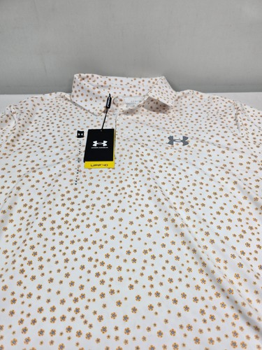 Under Armour 1378677-110 Mens White/Navy UA Playoff 3.0 Printed Polo Shirt SZ M - Picture 4 of 7