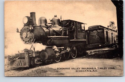Postcard New York Schoharie Valley Railroad 4.7 miles long Train in ...