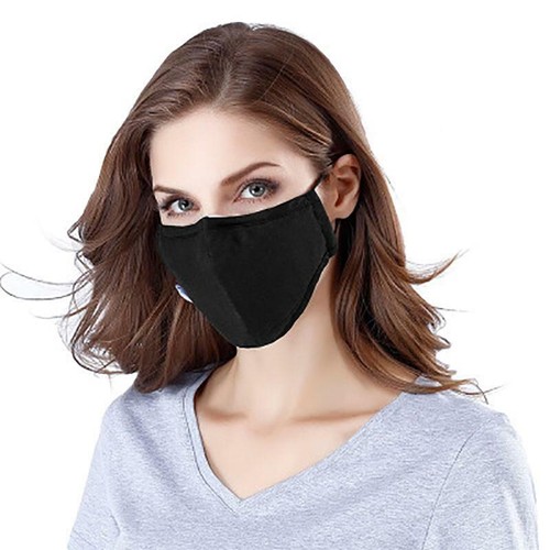 Black Unisex Face Mask Reusable Washable Cover Masks Fashion Cloth Men Women USA - Picture 7 of 12