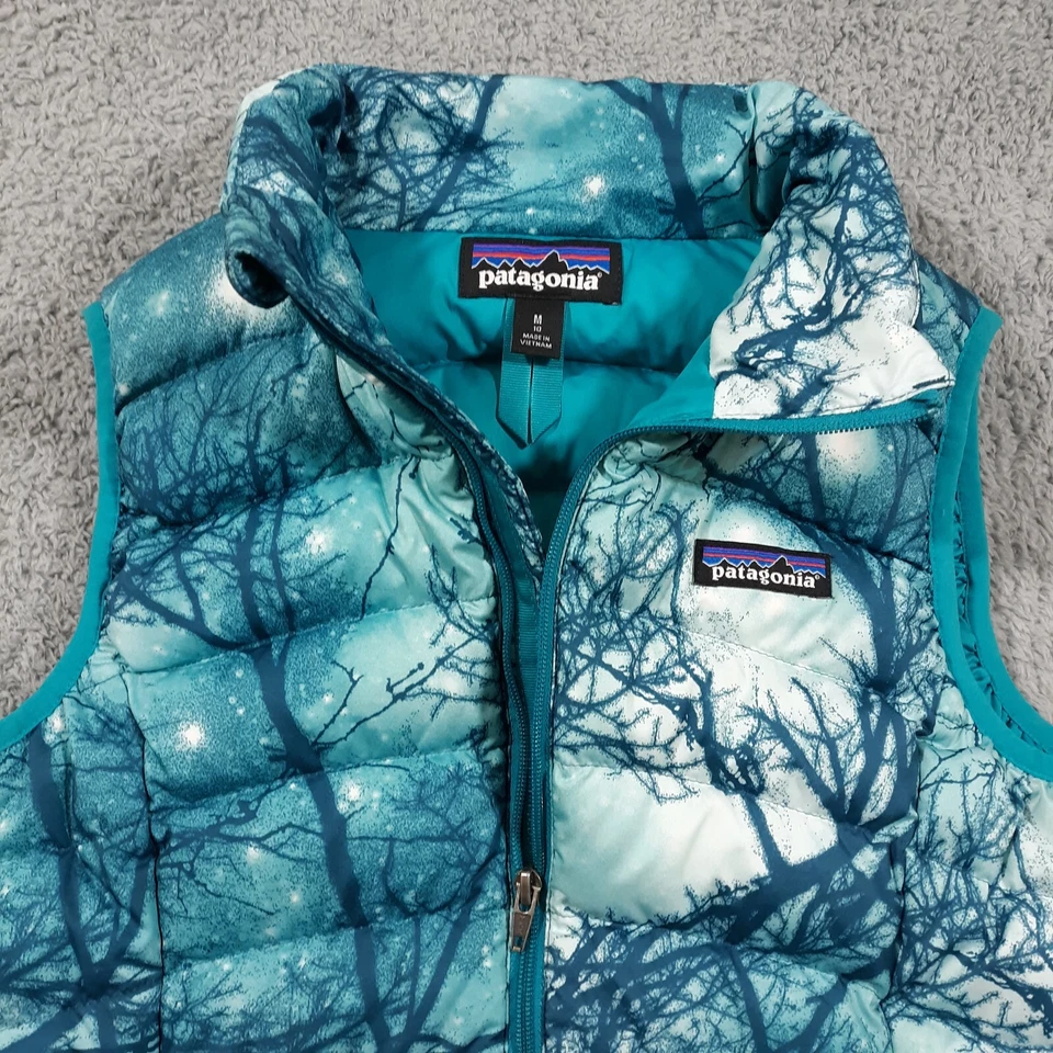 Patagonia Duckdown Puffer Vest Full Zip Green Kids Girls Size Medium 10 - Image 3 of 4