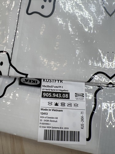 Bolso de Compras Ikea Halloween KUSTFYR Grande Blanco/Negro Fantasma 21 3/4x13 3/4x14 1/2" - Imagen 3 de 5