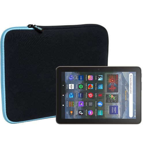 Slabo Tablet Tasche für Fire HD 8 | 8 Plus (2022) Hülle Case - TÜRKIS / SCHWARZ - Bild 1 von 5