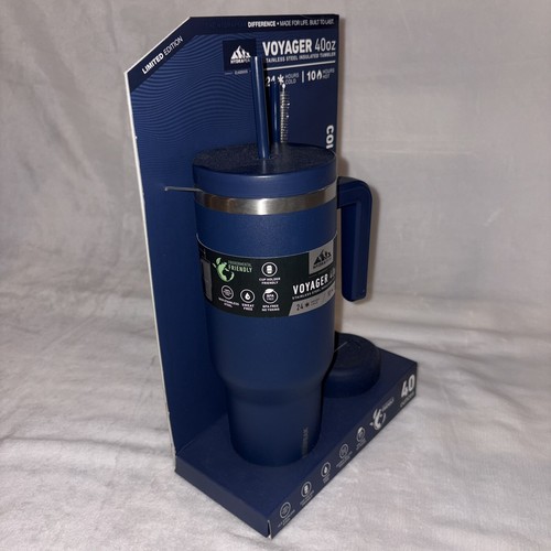 Hydrapeak Voyager 40oz Tumbler Handle Box Straw Lid Limited Edition Navy Blue - Picture 5 of 6