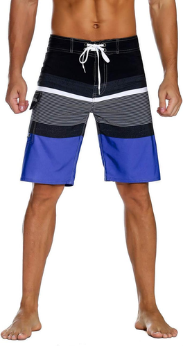 Men'S Bathing Board Trunks Beach Shorts Holiday Hawaiian Colorful Striped - Picture 5 of 12