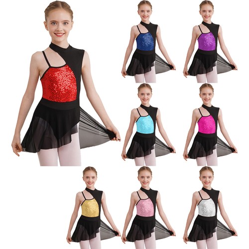 Kids Girls Ballet Leotard Sequin Sparkly Lyrical Jazz Dance Costume Dancewear  - Bild 8 von 108