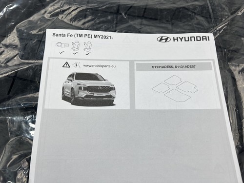 OEM Hyundai Tappetini In Gomma Neri Santa Fe TM Originale In Gomma Con Logo - Picture 14 of 16