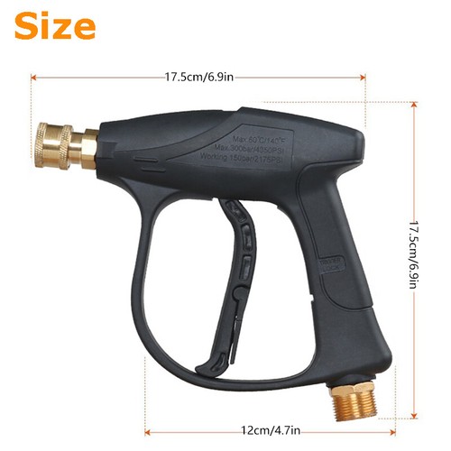 4350PSI High Pressure Washer Gun Car Wash Foam Spray Short Wand /Nozzle Tips Set - Picture 4 of 13