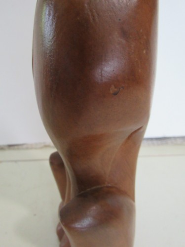 Siamese Cat hand carved teak wood statue figurine MCM vintage 12in - Picture 13 of 17