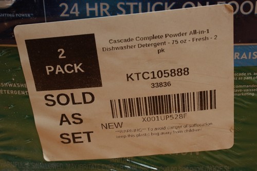 (Lot of 2) 75 oz Cascade Complete Powder Dishwasher Detergent, Fresh Scent White - Picture 6 of 15