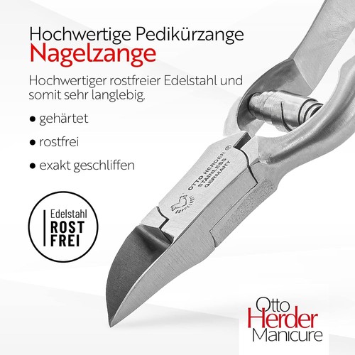 NAGELZANGE mit Pufferfeder  Pedikürzange 13,5cm Rostfrei für Dicke Fussnägel - Bild 3 von 5