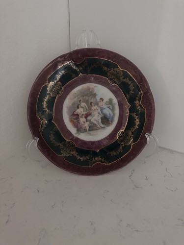 Antique Hand Painted Plate Made in Vienna Austria-Angelic - Picture 3 of 9