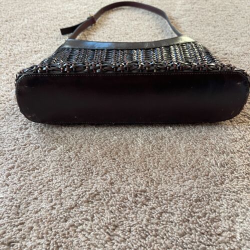 ETIENNE AIGNER Handtasche braun gold Vintage 80er 90er mittel geflochten Leder Schulter - Bild 4 von 11